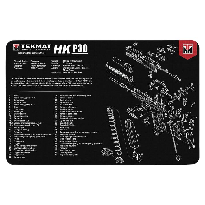TekMat TEKR17HKP30 HK P30 Cleaning Mat Black/White Rubber 11"x17" HK P30 Parts Diagram