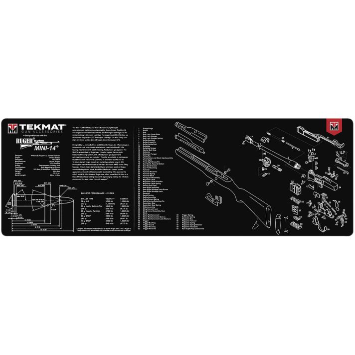 TekMat TEKR36MINI14 Ruger Mini-14 Cleaning Mat Black/White Rubber 12"x36" Ruger Mini-14 Parts Diagram