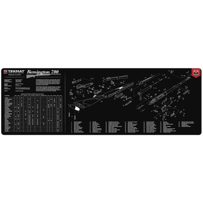 TekMat TEKR36REM700 Remington 700 Cleaning Mat Black/White Rubber 12"x36" Remington 700 Parts Diagram