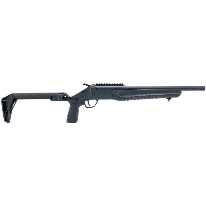 Rossi LWC300B-BKFS LWC300 Blackout Single Shot 16.50" Black Oxide Threaded Barrel, Black Picatinny Rail Alloy Steel Receiver, Folding Black Polymer Stock
