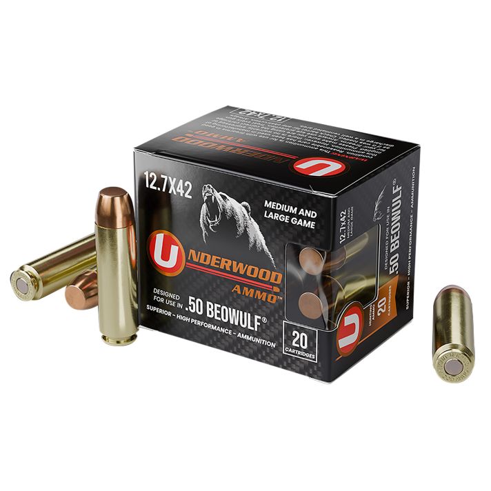 Underwood Ammo 557 50Beowulf 350gr Full Metal Jacket 20 Per Box/10 Case