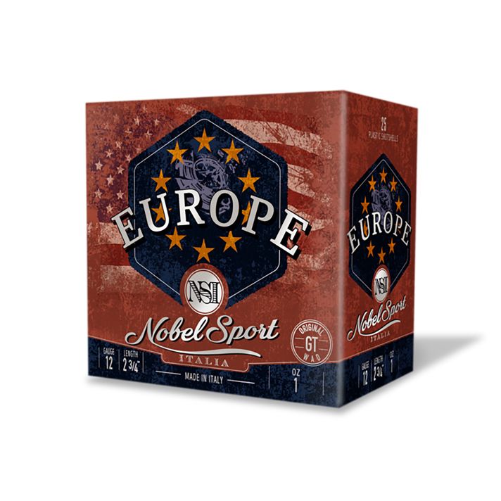 Nobel/Eurosports LLC ANSEU1218 Europe12Gauge 2.75" 1oz 8Shot 25 Per Box/10 Case