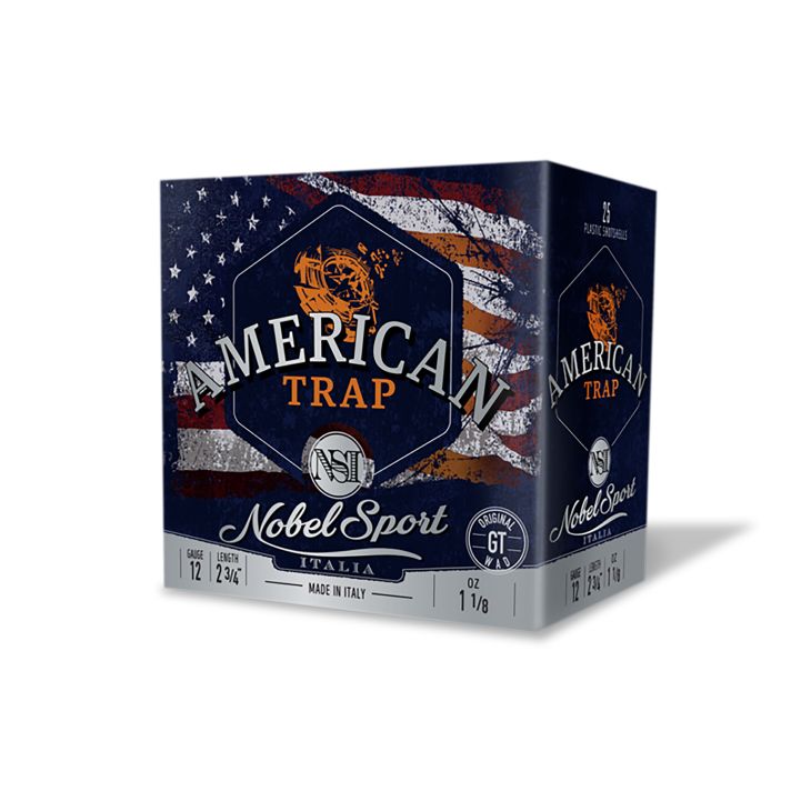 Nobel/Eurosports LLC ANS27755 American Trap12 Gauge 2.75" 7.5 Shot 25 Per Box/ 10 Cs
