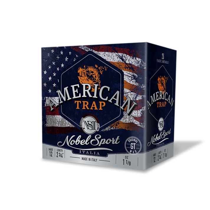 Nobel/Eurosports LLC ANS2788 American Trap12Gauge 2.75" 8Shot 25 Per Box/10 Case *Sold by the Case