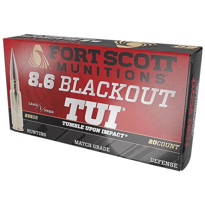 Fort Scott Munitions 86BLK235SCV1 Tumble Upon Impact (TUI)8.6 Blackout 235 gr 20 Per Box/ 10 Cs