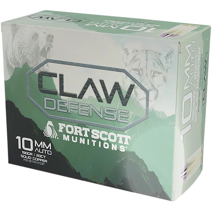Fort Scott Munitions 10MM190SCVFNCD Claw Defense10mm 190gr 20 Per Box/25 Case