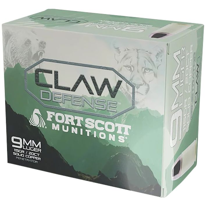 Fort Scott Munitions 9MM115SCVFNCD Claw Defense9mm 115gr 20 Per Box/25 Case