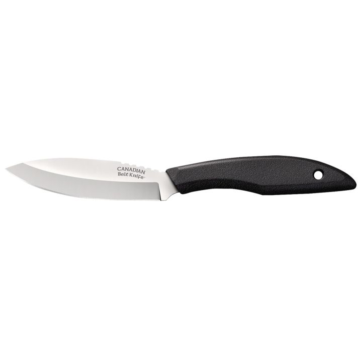 Cold Steel CS20CBL Canadian Belt 4" Fixed Drop Point Plain Cryo Quenched 4116 SS Blade, 4.50" Black Textured Polypropylene Handle