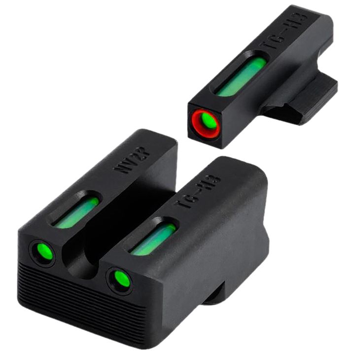 TruGlo TGTG13RS3PC TFX ProGreen Tritium & Fiber Optic Orange Outline Front Sight Green Tritium & Fiber Optic Rear Sight