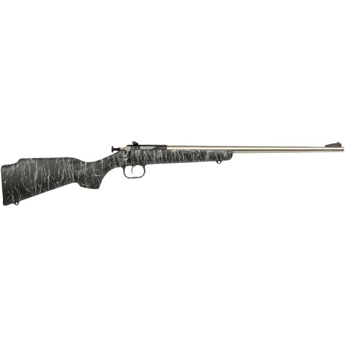 Crickett KSA2444 Gen2Youth 22 LR 1rd 16.13" Stainless Single Shot Barrel, Stainless Steel Receiver, Black w/White Webbing Fixed Synthetic Stock