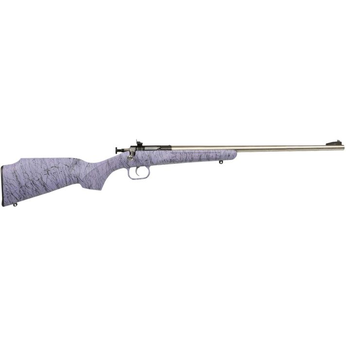 Crickett KSA2445 Gen2Youth 22 LR 1rd 16.13" Stainless Single Shot Barrel, Stainless Steel Receiver, Purple w/Black Webbing Fixed Synthetic Stock