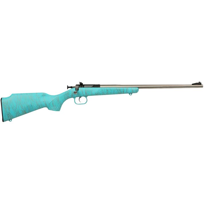 Crickett KSA2446 Gen2Youth 22 LR 1rd 16.13" Stainless Single Shot Barrel, Stainless Steel Receiver, Blue w/Gold Webbing Fixed Synthetic Stock