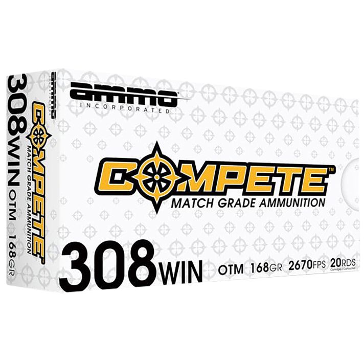 Ammo IncCompete308Win 168gr Open Tip Match 20 Per Box/10 Case
