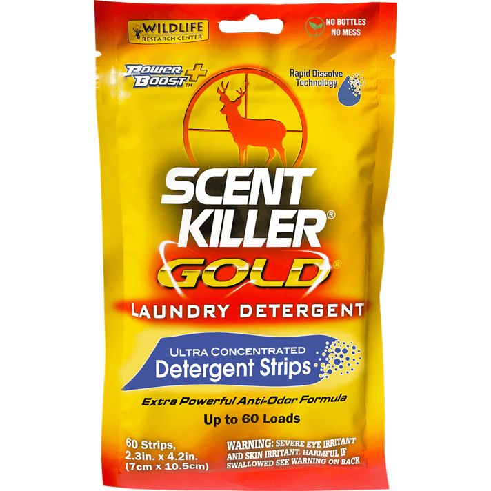 Wildlife Research 1285 Scent Killer Gold Laundry Detergent Strips Odor Eliminator Odorless Scent 60 Pack