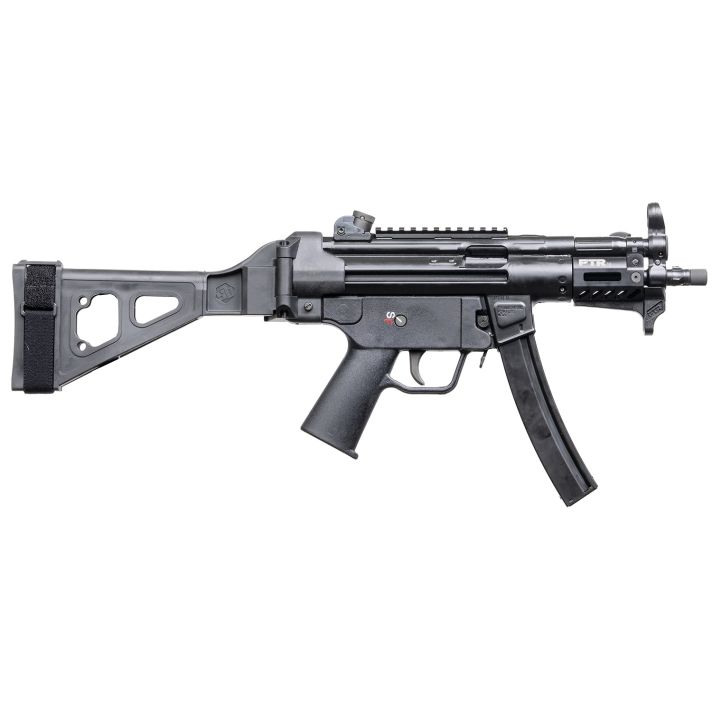 PTR9RS BR 9mm Luger 30+1 6" Black Nitride 3-Lug Threaded Barrel, M-LOK Handguard, Black Parkerized Aluminum Picatinny Rail Receiver, SB Tactical Brace, Black Polymer Grip