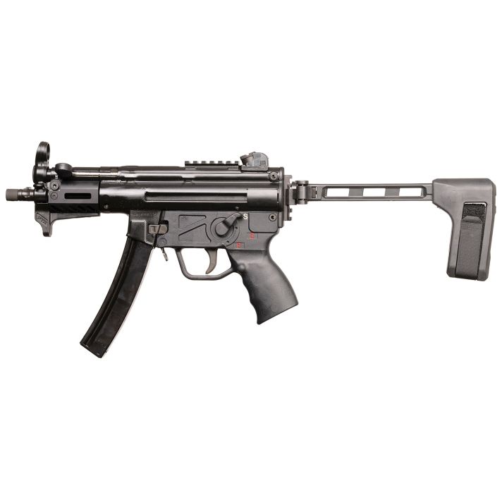 PTR9KT BR 9mm Luger 30+1 5.16" Black Nitride 3-Lug Threaded Barrel, M-LOK Handguard, Black Nitride Aluminum Picatinny Rail Receiver, Brace, Black Polymer Grip