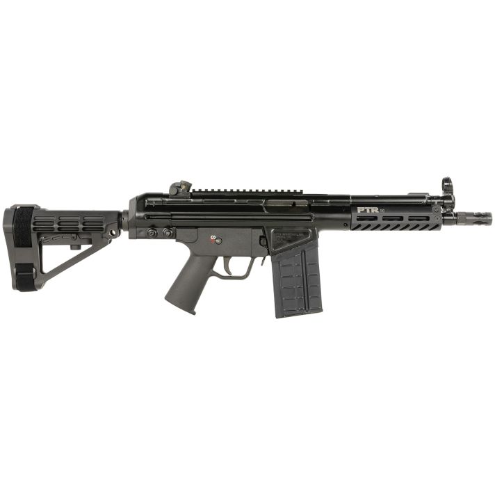 PTRPDWR BR 308 Win 20+1 8.50" Black Nitride Heavy Contour Threaded Barrel, Black Parkerized Aluminum Picatinny Rail Receiver, SB Tactical Brace, Black Polymer Grip