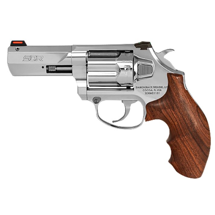 Diamondback DB075AS703 SDR357 Mag/38 Special +P 6 Shot 3" Stainless Steel Barrel, PolishedStainless Steel Cylinder & Frame, Hogue Wood Grip, Exposed Hammer