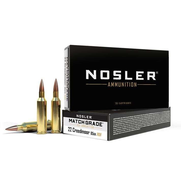Nosler 51297 Match Grade22Creedmoor 85gr RDF Hollow Point Boat Tail 20 Per Box/10 Case