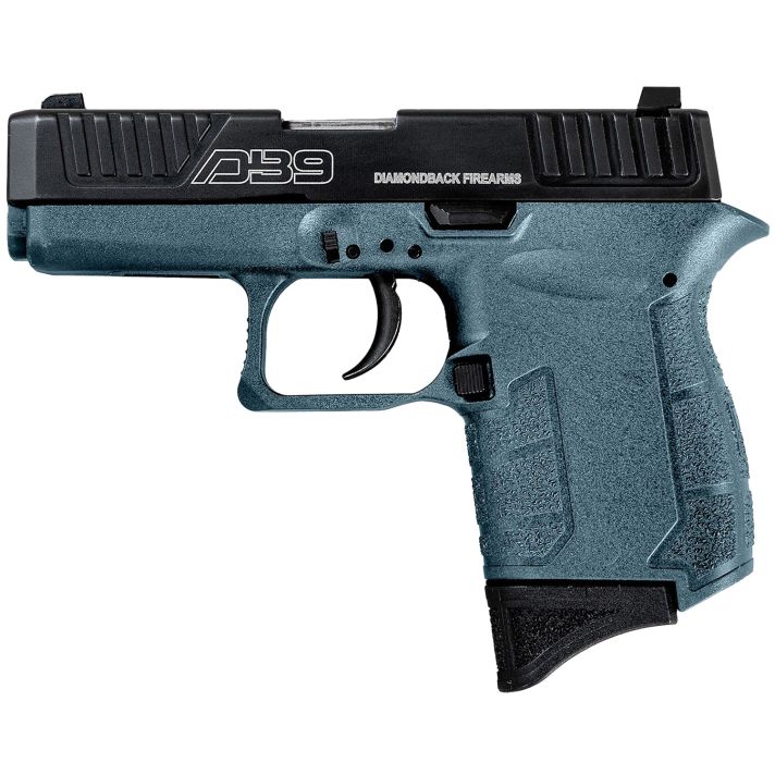 Diamondback DB0200P251 DB9 Gen4 Jesse James Micro-Compact Frame 9mm Luger 6+1 3.10" Black Nitride Stainless Steel Barrel & Serrated Slide, Civil Defense Blue Cerakote Polymer Frame w/Beavertail