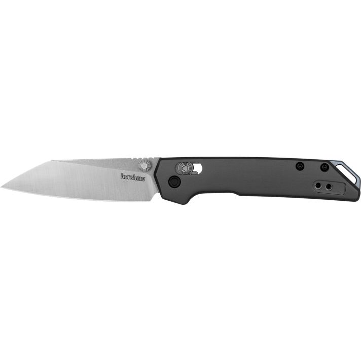 Kershaw 2051R Iridium Mini 3" Folding Reverse Tanto Plain Stonewashed D2 Steel Blade, Gray Anodized Aluminum Handle