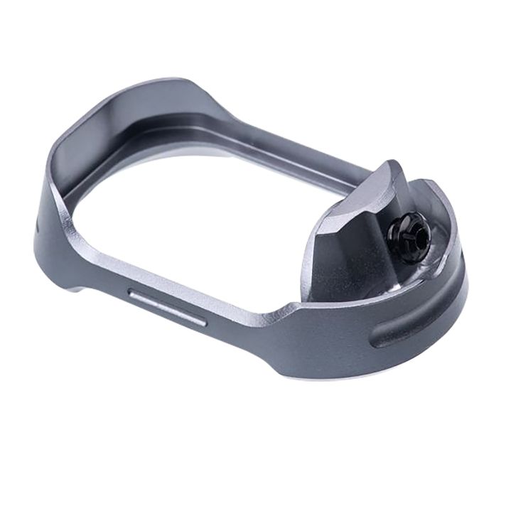 Tyrant CNC TDG17MWG5GREYBLACKSCREMagwell Fits Glock 17 Gen 5 Grey Aluminum