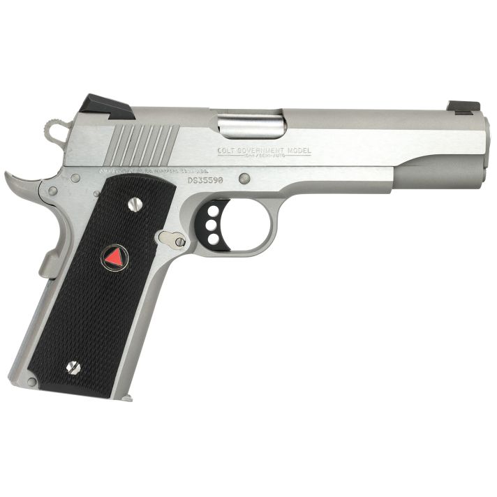Colt Mfg O2020XE Delta Elite Government 10mm Auto 8+1 5" Steel Barrel, Stainless Steel Serrated Slide & Frame w/Beavertail, Black Polymer w/Delta Medallions Grips, Ambidextrous