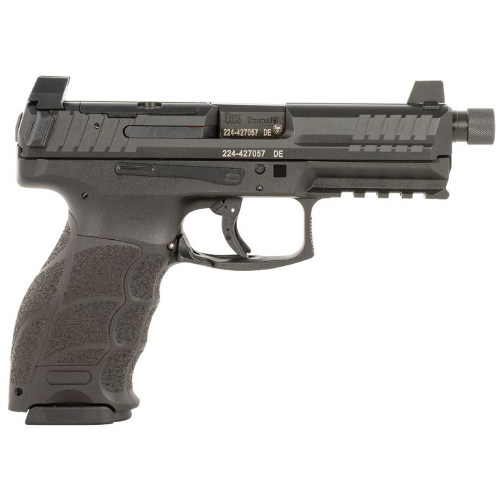 HK 81001168 VP9 Tactical 9mm Luger 10+1 4.70" Black Threaded Barrel, Black Cerakote Optic Ready/Serrated Steel Slide, Black Polymer Frame w/Picatinny Rail, Black Interchangeable Backstrap Grip