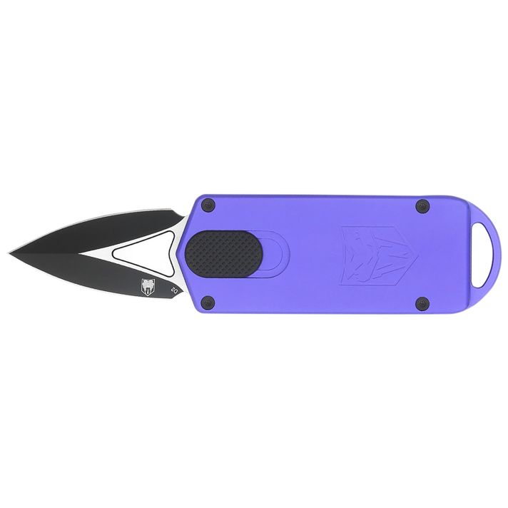 CobraTec Knives CTASPPUR ASP1.94" OTF Dagger Plain D2 Steel Blade, 3.31" Purple Aluminum Handle