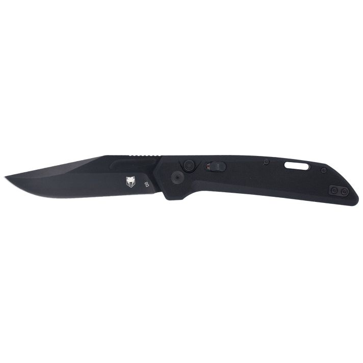 CobraTec Knives CTNAJBLK Naja3.50" Folding Plain Black Powder Coated D2 Steel Blade, 4.75" Black G10 Scales Handle