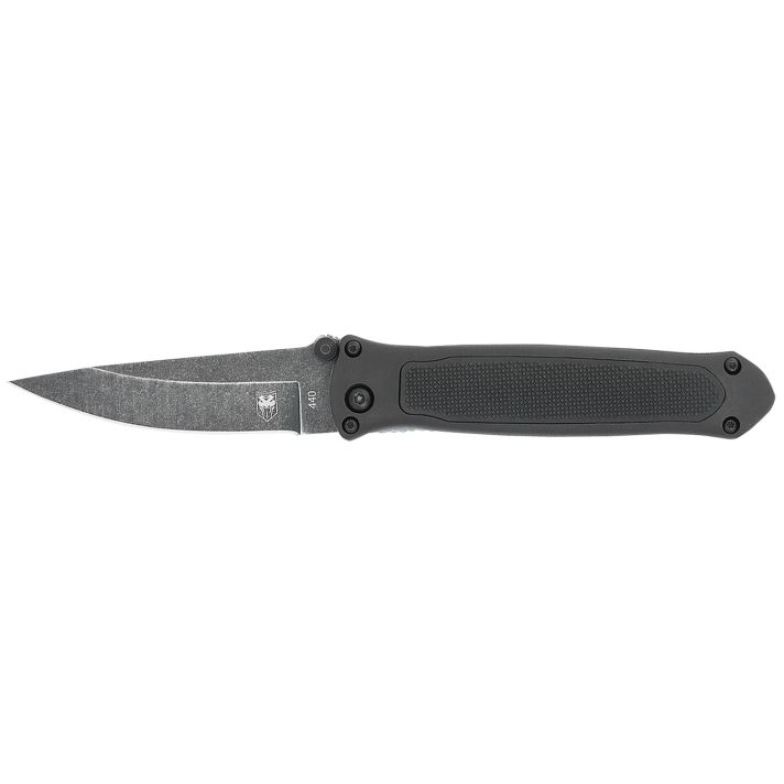 CobraTec Knives BLKHRQS Quick Strike3.25" Folding Drop Point Plain Stonewashed 440 SS Blade, 4.50" G10 Handle
