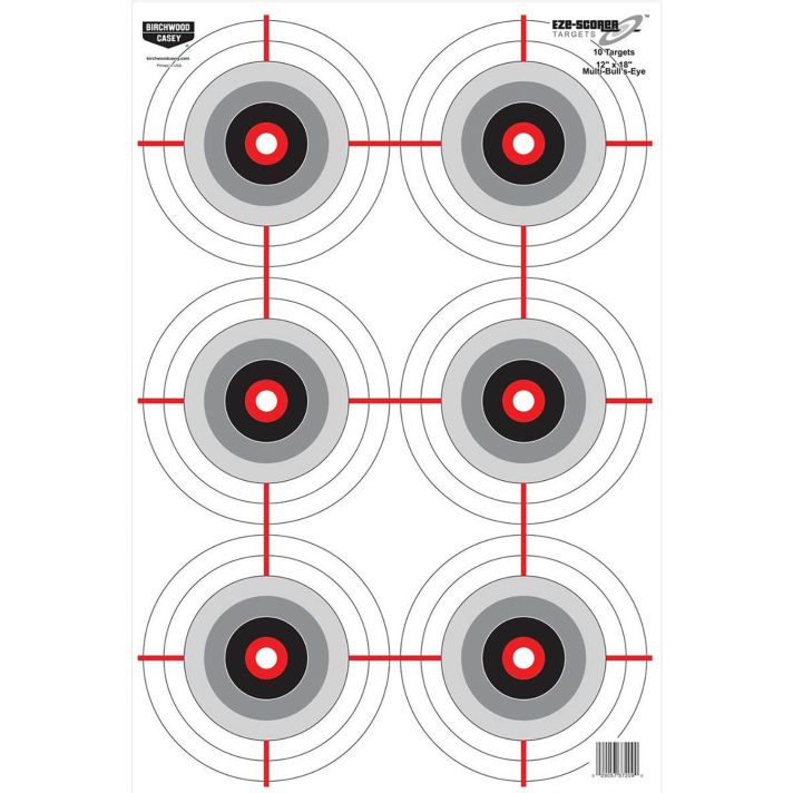 Birchwood Casey BC-37037 EZE-ScorerBullseye Hanging Paper 23" x 35" Black/Gray/Red 5 Pack