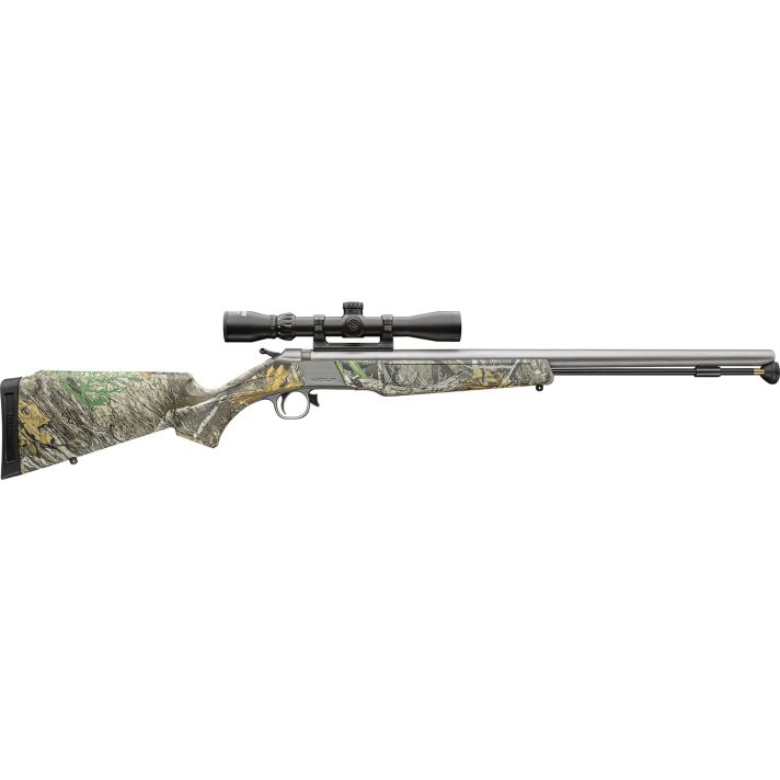 CVA PR2118SSCP Wolf w/Optic 50 Cal 24" Stainless Steel Barrel & Drilled & Tapped Stainless Steel Receiver, Fixed Realtree Edge Synthetic Stock, KonusShot 3-9x32mm