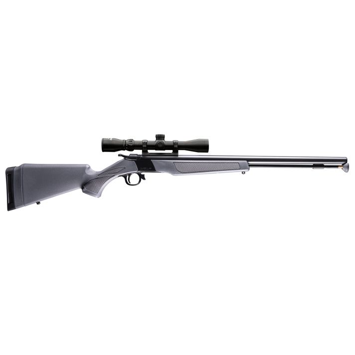 CVA PR2119SCP Wolf w/Optic 50 Cal 24" Blued Steel Barrel & Drilled & Tapped Steel Receiver, Fixed Stealth Gray Synthetic Stock, KonusShot 3-9x32mm