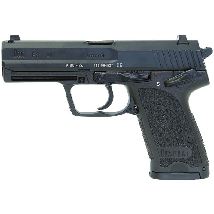 HK 81001072 P8A19mm Luger 15+1 16.50" Black Steel Barrel, Black Receiver