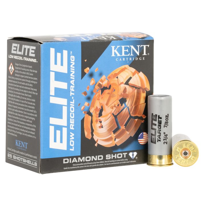 Kent Cartridge E12LB248 Elite12Gauge 2.75" 7/8oz 8Shot 25 Per Box/10 Case
