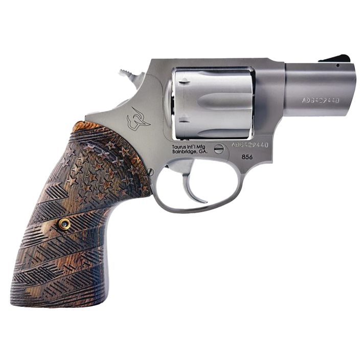 Taurus 2-605029-US2 605Small 357 Mag/38 Special +P 5 Shot 2" Matte Stainless Steel Barrel & Frame, Polished Cylinder, Custom Designed Wood Grip w/Eagle, Transfer Bar Safety, Exposed Hammer