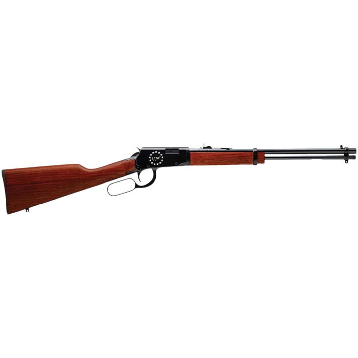 Rossi RL22181WD-EN23 Rio Bravo22 LR 15+1 18" Black Polished Alloy Steel Barrel, Black Engraved w/Stars "1776" Alloy Steel Receiver, Hardwood Fixed Stock, Right Hand
