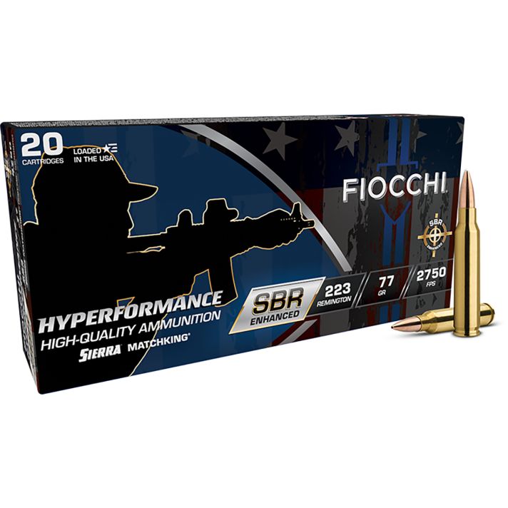 Fiocchi 223SBRD Hyperformance223Rem 77gr Hollow Point Boat Tail 20 Per Box/10 Case