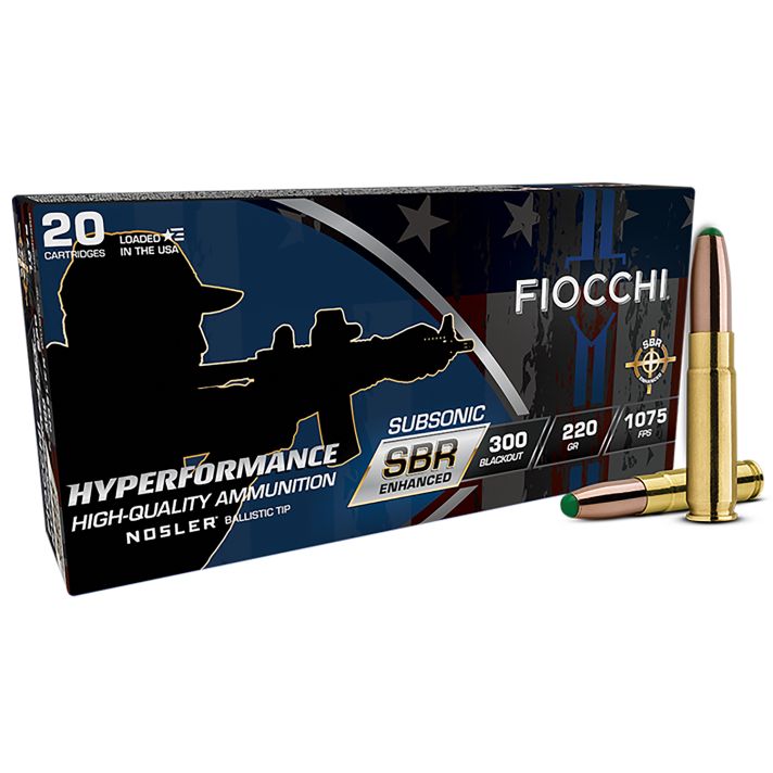 Fiocchi 300BKSBS Hyperformance300Blackout 220gr Nosler BT 20 Per Box/10 Case