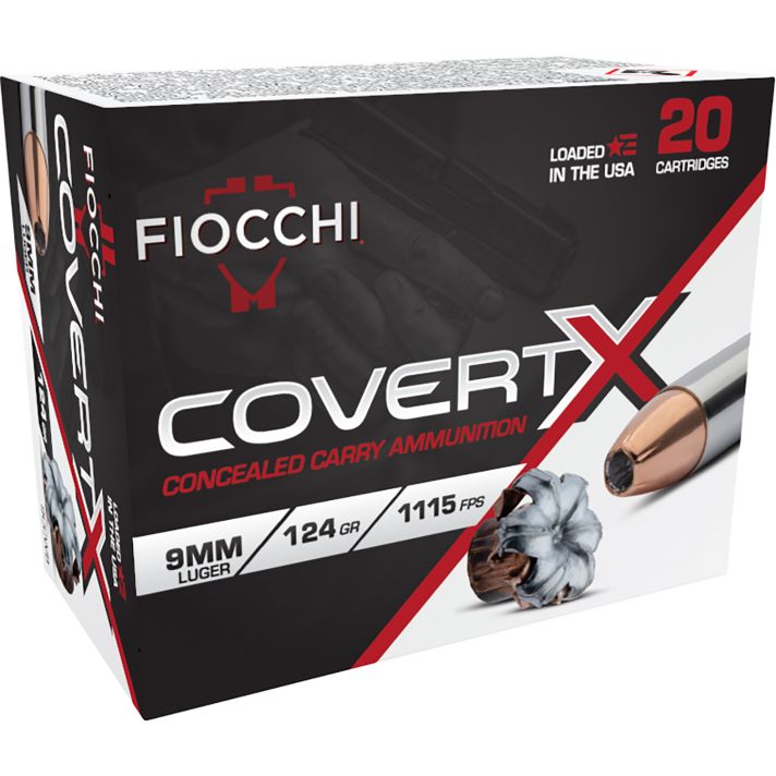 Fiocchi 9CCWB CovertX9mm 124gr Jacketed Hollow Point 20 Per Box/10 Case