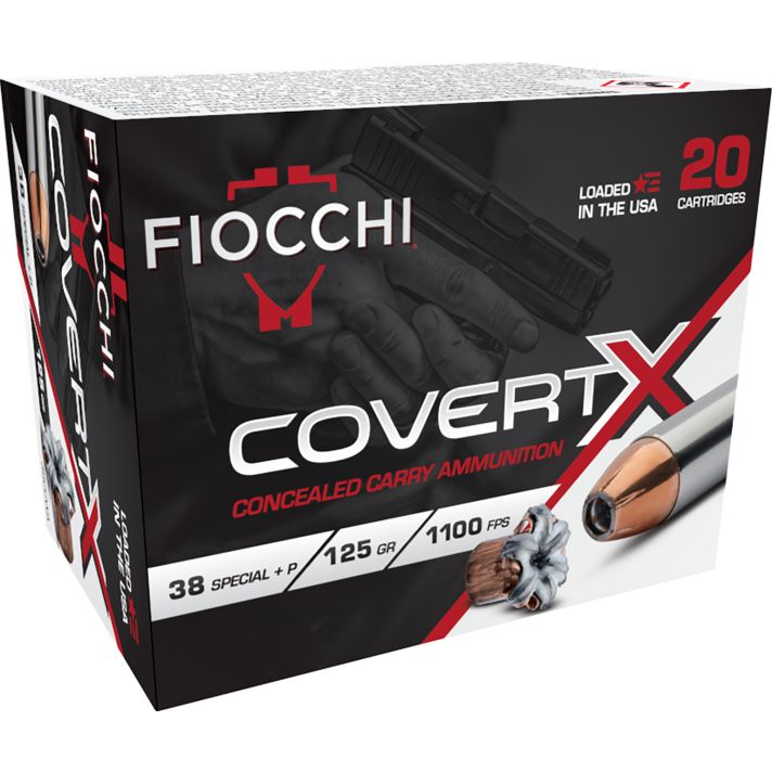 Fiocchi 38CCWA CovertX38Special +P 125gr Jacketed Hollow Point 20 Per Box/10 Case