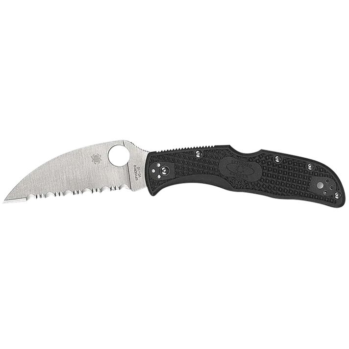 Spyderco C243FPWCBK Endela Lightweight 3.40" Folding Wharncliffe Plain VG-10 SS Blade, Black Textured FRN Handle