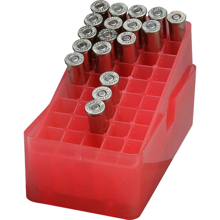 MTM Case-Gard E503841 Slip-Top Ammo Box E-50 38-357 Clear Red 50rds