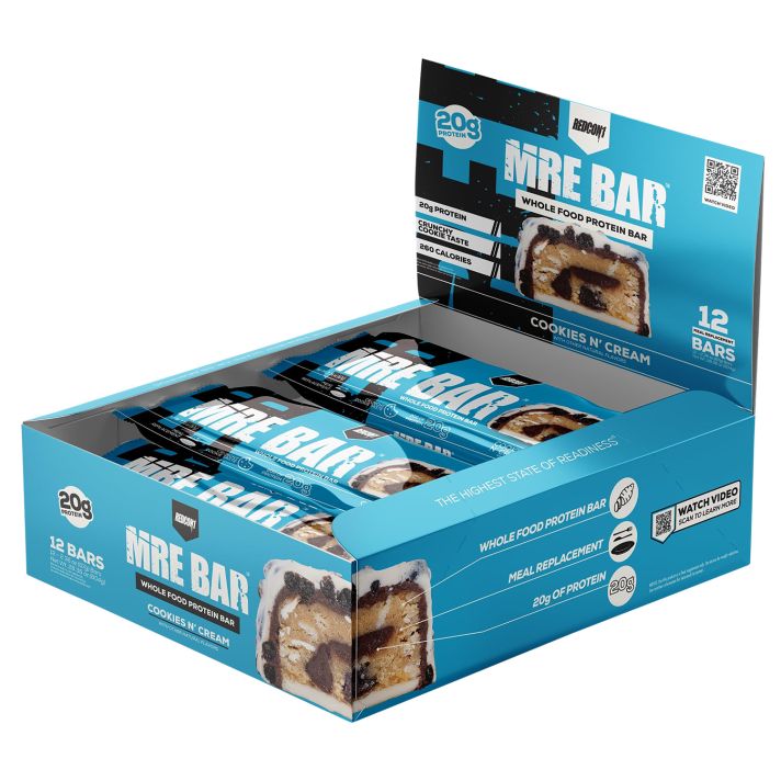 Redcon1 RC1MREBCC12 MRE Protein Bar Cookies N Cream 12 Pack
