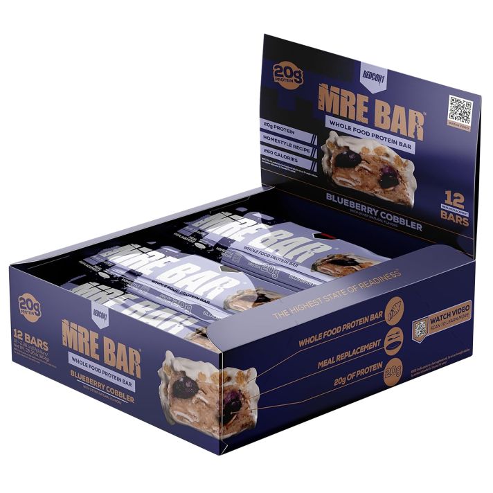 Redcon1 RC1MREBBBC12 MRE Protein Bar Blue Berry Cobbler 12 Pack