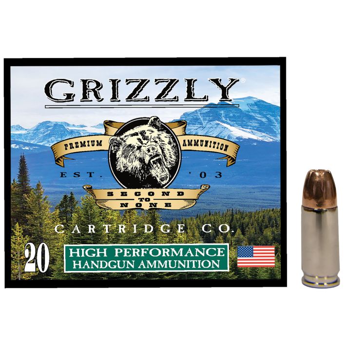 Grizzly Ammo GC9MM1 9mm 115gr Jacketed Hollow Point 20 Per Box/10 Case
