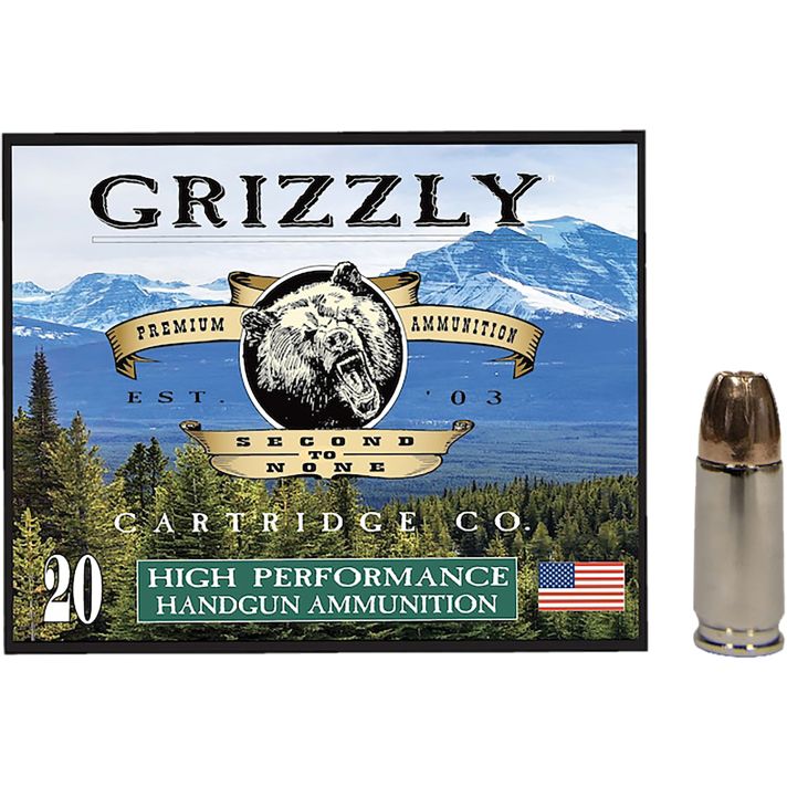 Grizzly Ammo GC9+P+CM10 9mm+P 124gr Jacketed Hollow Point 20 Per Box/10 Case