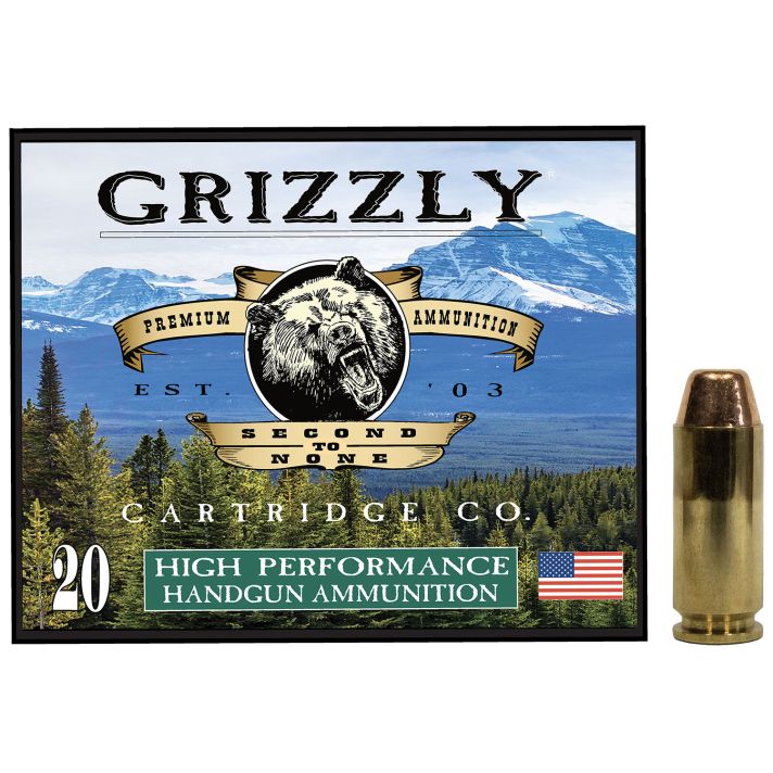 Grizzly Ammo GC10CM2 10mmAuto 200gr Full Metal Jacket Flat Point 20 Per Box/10 Case