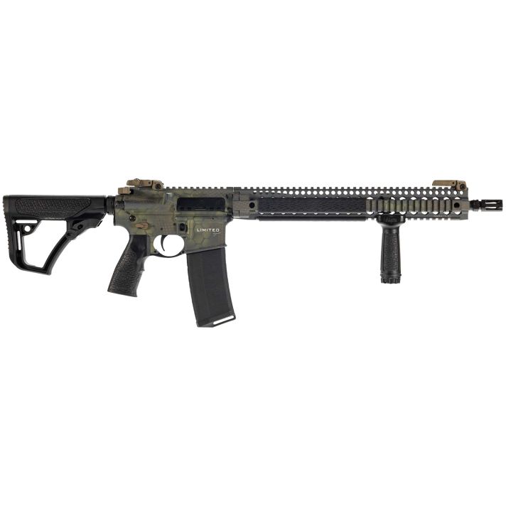 Daniel DefenseDDM4 V9 *CA Compliant 5.56 NATO 10+1 16" Crocodile Rattlecan Threaded Barrel, Crocodile Rattlecan Picatinny Rail Aluminum Receiver, DD Buttstock Black Polymer Stock, Black Polymer Grip